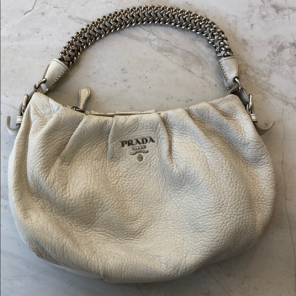 PRADA Cervo Lux Chain Hobo